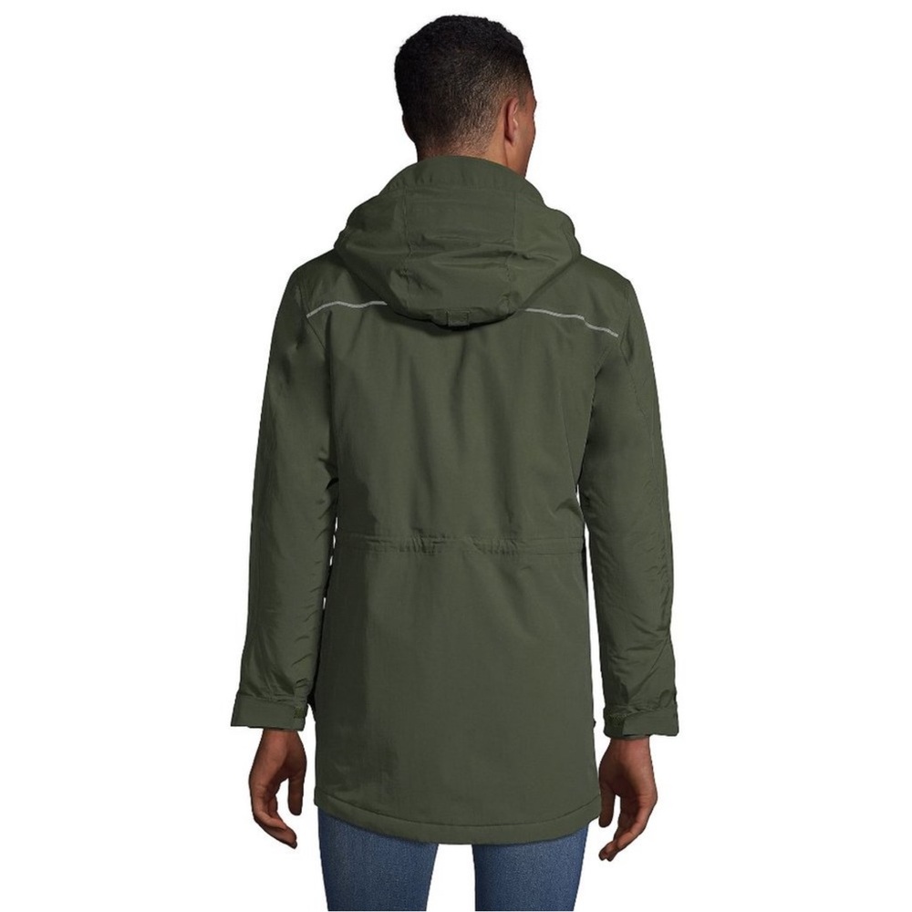 Men's Insulated Squall Parka Army Green Olive Coat Quilted Winter Rain Coat XL - Picture 9 of 16
